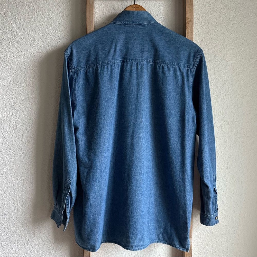 The Eagles Eye Vintage Denim Bear Embroidered Button Down Sz: Small - Picture 6 of 6
